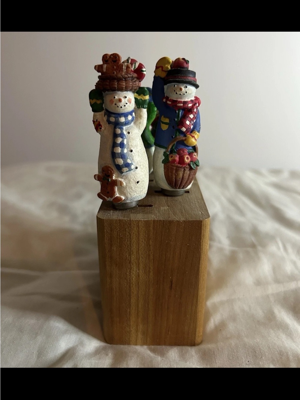 Hand-Painted Ceramic Figurines in White and Multicolor